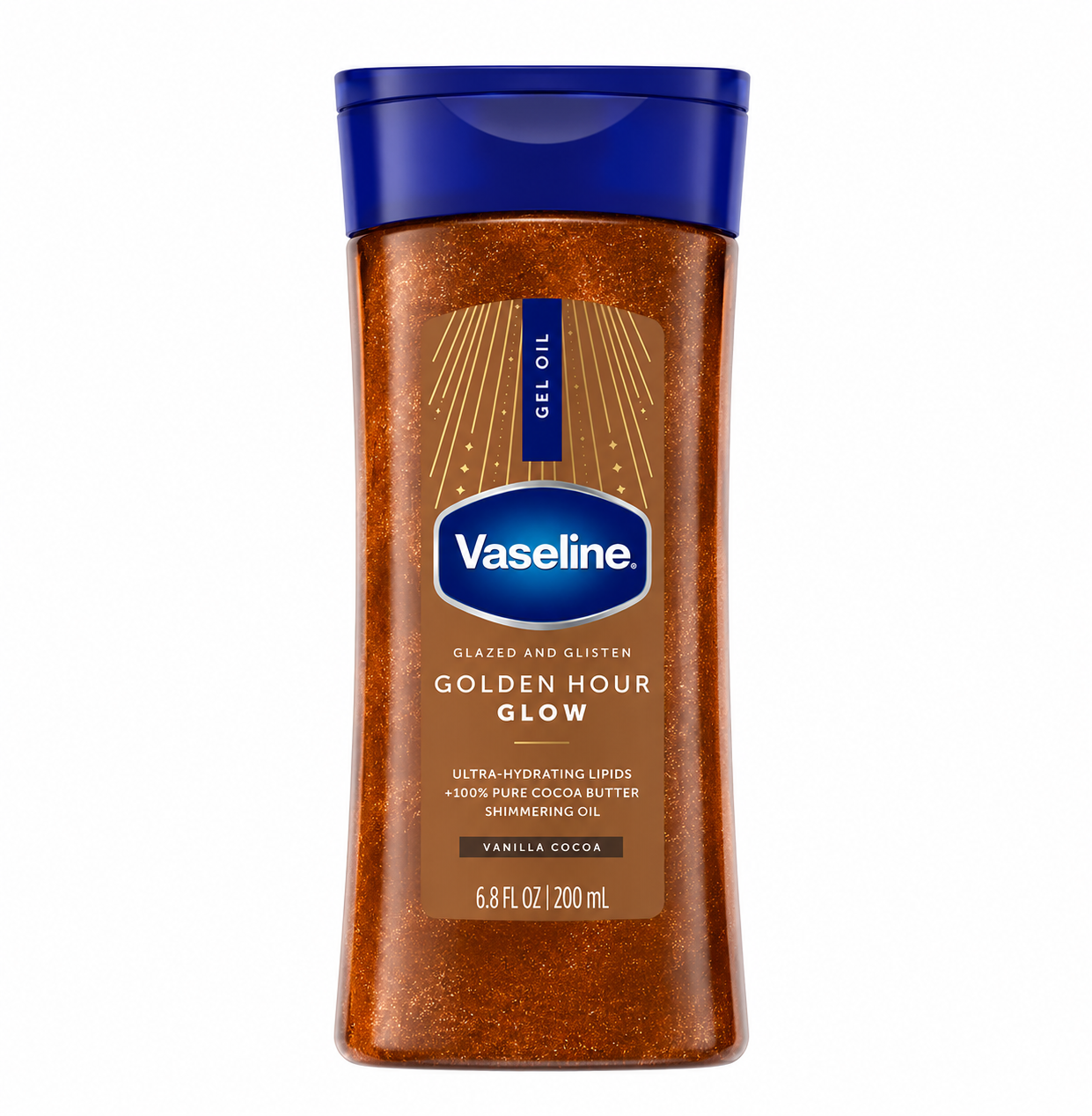 روغن بدن شاین دار وازلین Vaseline Golden Hour Glow Bronze Body Shimmer Gel Oil