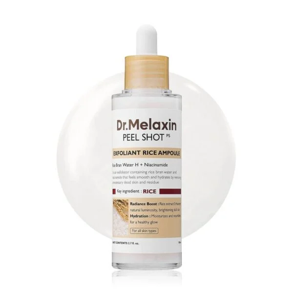 پیلینگ شات برنج دکتر ملاکسین DR.MELAXIN Peel Shot Glow White Rice Ampoule