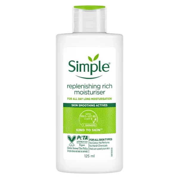 کرم آبرسان و مرطوب کننده پوست خشک سیمپل مدل  Simple replenishing rich