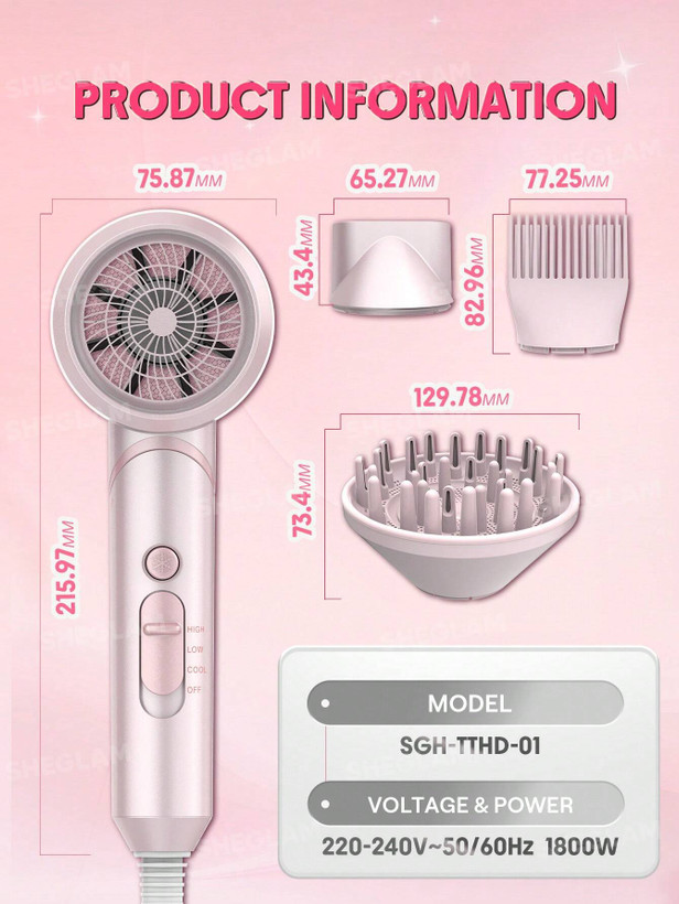 سشوار حرفهای 3 کاره شیگلم مدل Blowout Bliss Triple Threat Hair Dryer